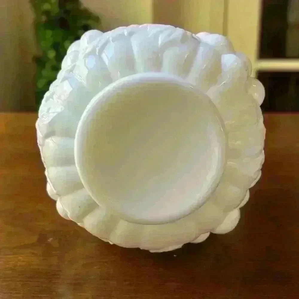 Vintage 1940's Milk Glass Decanter Grape Pattern...Does Not Have A Stopper